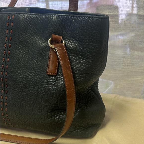 Fossil Black and Brown Leather Tote - Picture 3 of 10